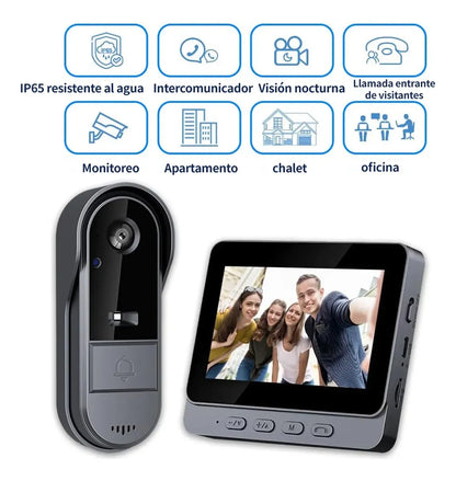 Timbre Inalámbrico con Cámara y Pantalla Impermeable - Seguridad y Comodidad - Metacompras
