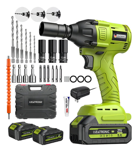 Llave de Impacto Inalámbrica 1/2" 520Nm Keatronic BL350 con 2 Baterías - Metacompras