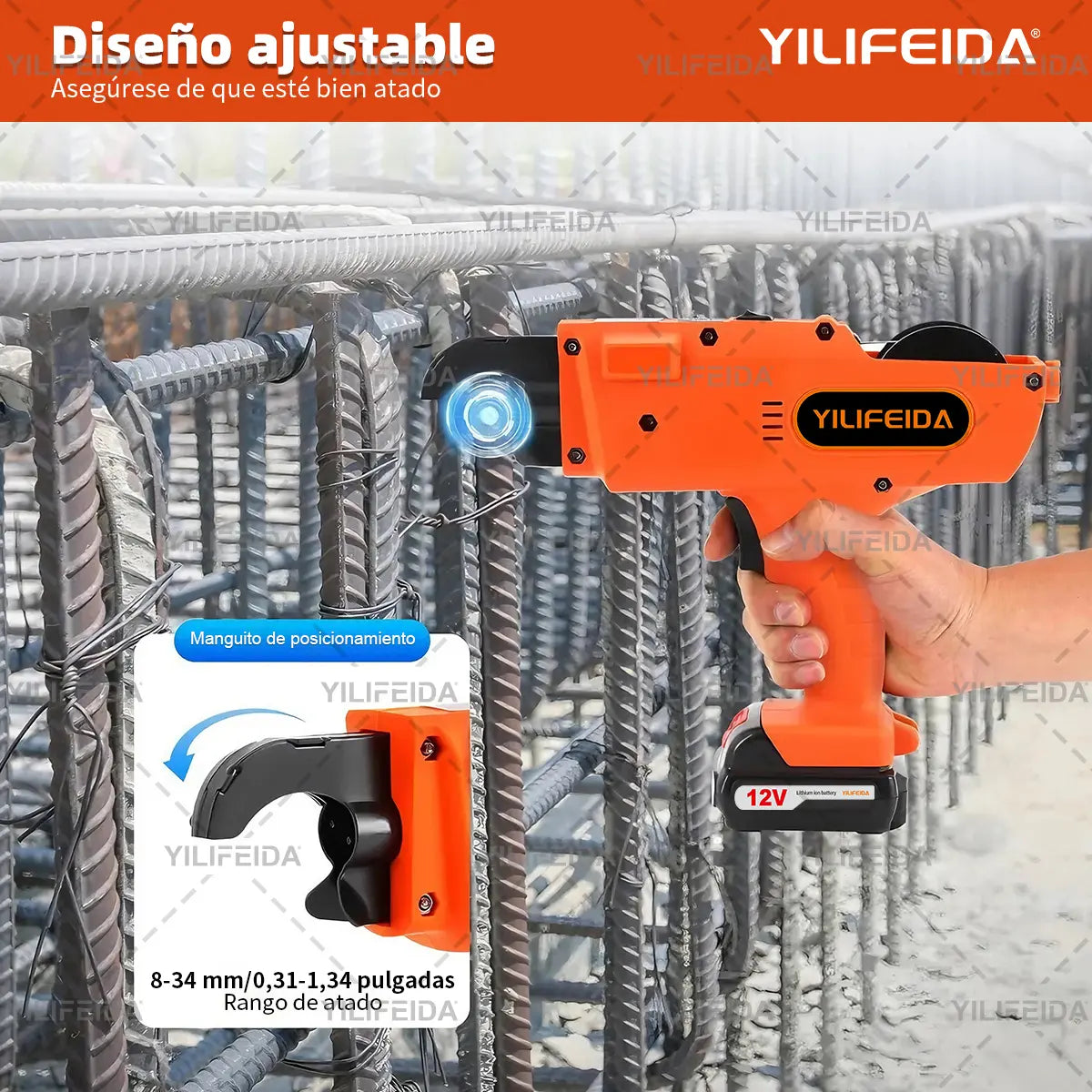 Máquina Atadora de Varillas de Refuerzo con Baterías Recargables