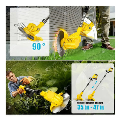Desbrozadora Inalámbrica Eléctrica Pasto Podadora Plegable Amarillo - Metacompras
