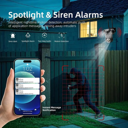 360° WiFi Security Camera with Three Lenses and Two-Way Audio, Compatible with Alexa