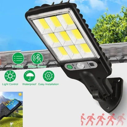 Lámpara Solar Exterior De Pared 120 Cob Con Sensor Inteligente - Metacompras