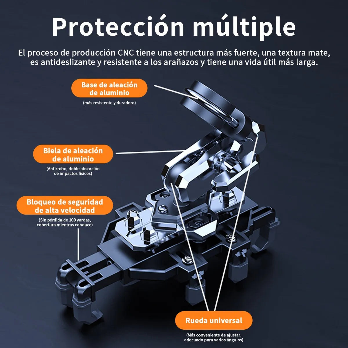 Soporte Antirrobo y Amortiguador para Celular en Motocicleta