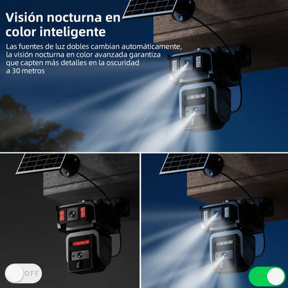 Cámara Solar Doble Lente 1080mp para Vigilancia al Aire Libre - Metacompras