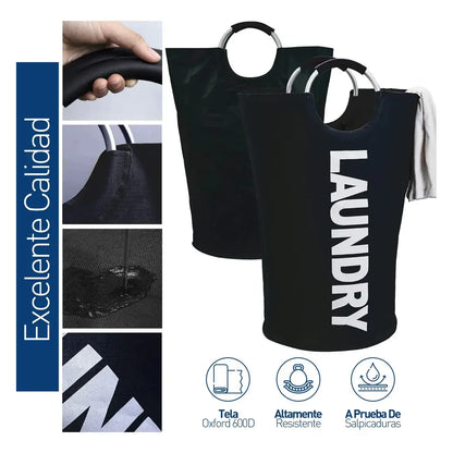 Cesto Plegable para Ropa Sucia con Agarre - Organizador de Lavandería