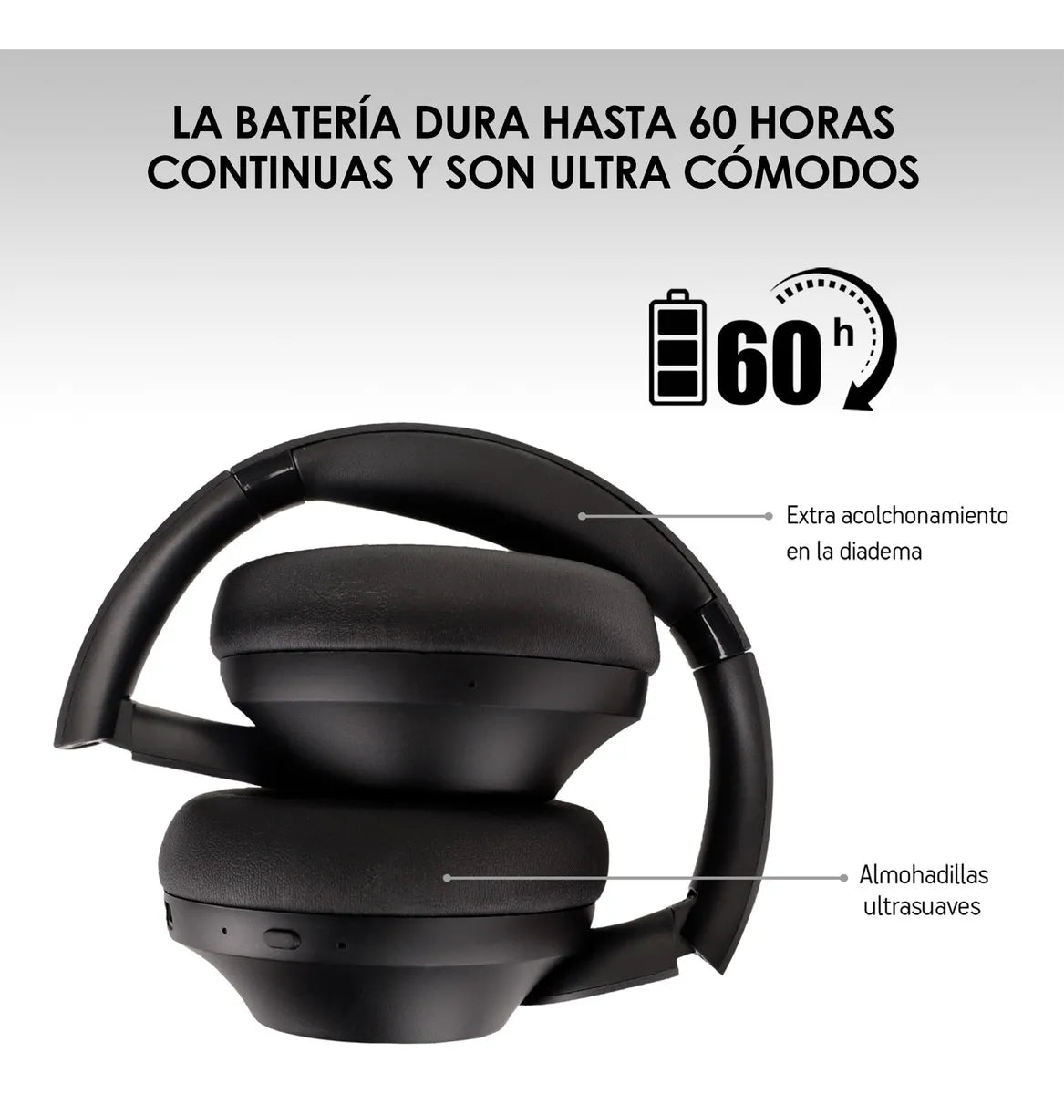 Audífonos Inalambricos Bluetooth con Cancelación de Ruido y 60 Horas de Batería