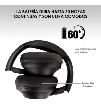 Audífonos Inalambricos Bluetooth con Cancelación de Ruido y 60 Horas de Batería