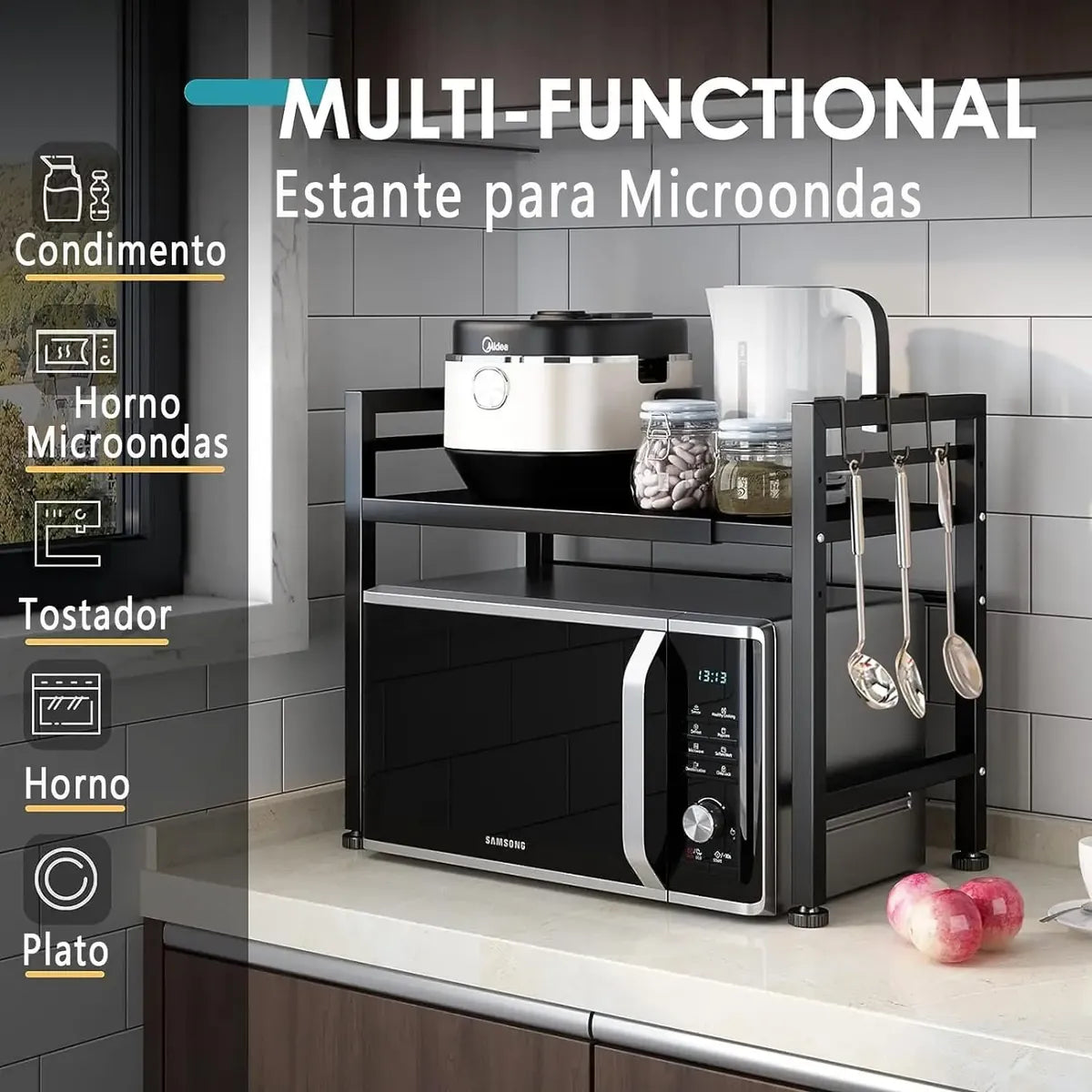 Estante Extensible de 2 Niveles para Organizar tu Cocina