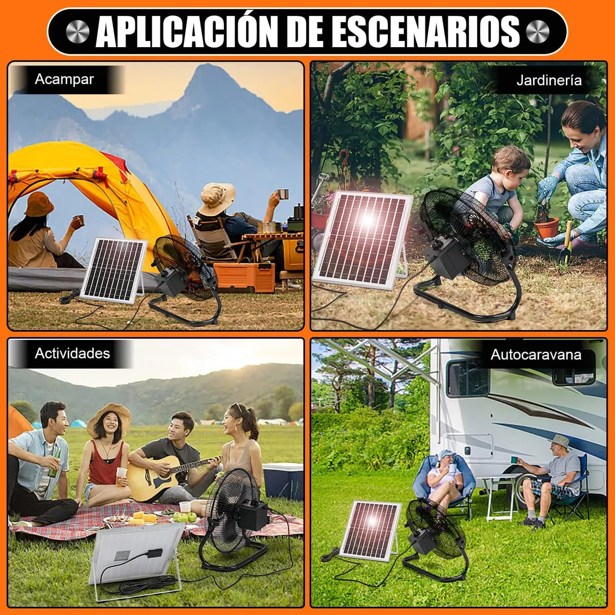 Ventilador Industrial Solar 10000 Mah 30.48 Cm Plástico Eficiente - Metacompras