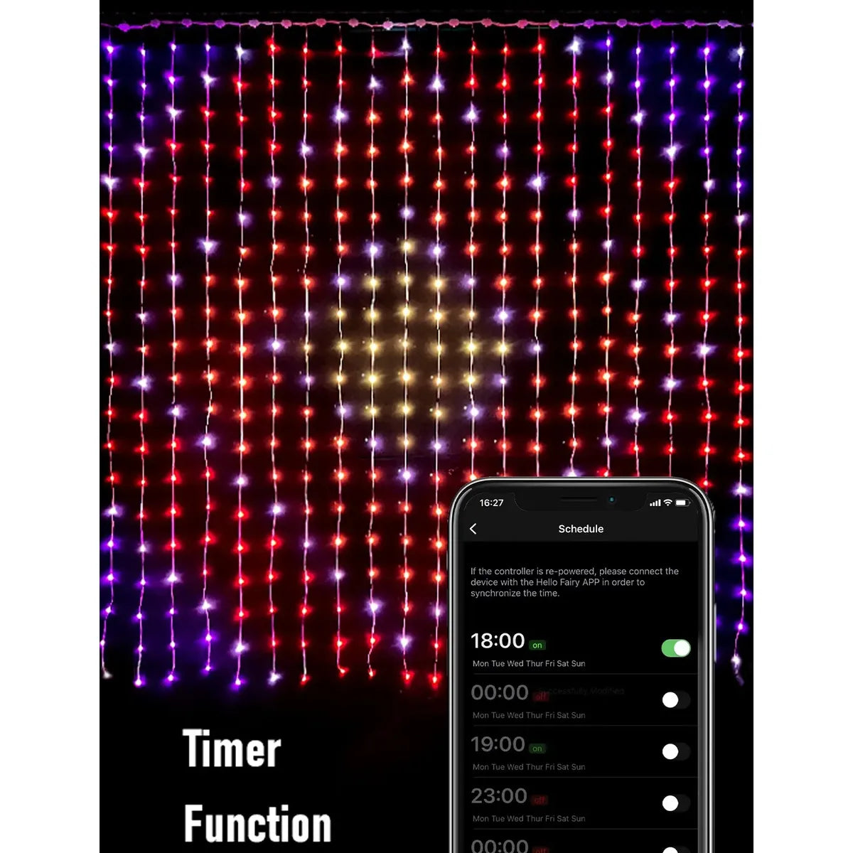 Smart LED Curtain Lights Waterproof with Remote Control