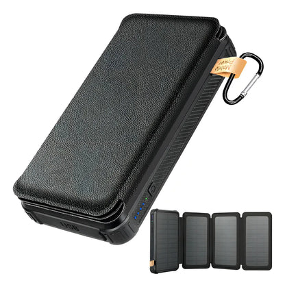 Power Bank Solar 30000mAh Portátil con 4 Páneles Solares - Metacompras