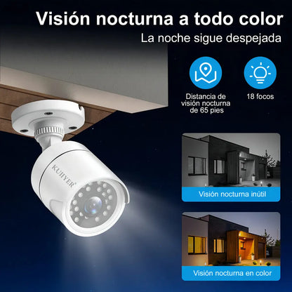 Kit de Cámaras de Seguridad 4 Cámaras 5MP con Visión Nocturna y DVR