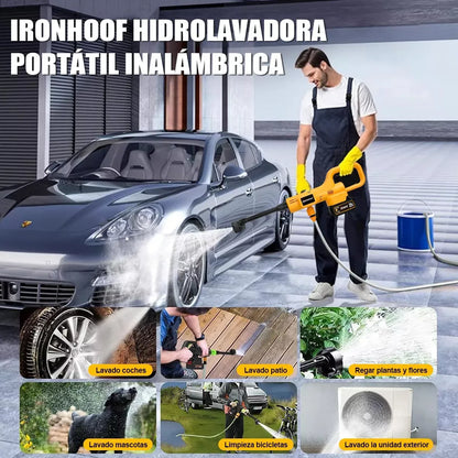 Pistola Hidrolavadora Portátil Eléctrica Inalámbrica 6 en 1 Amarilla