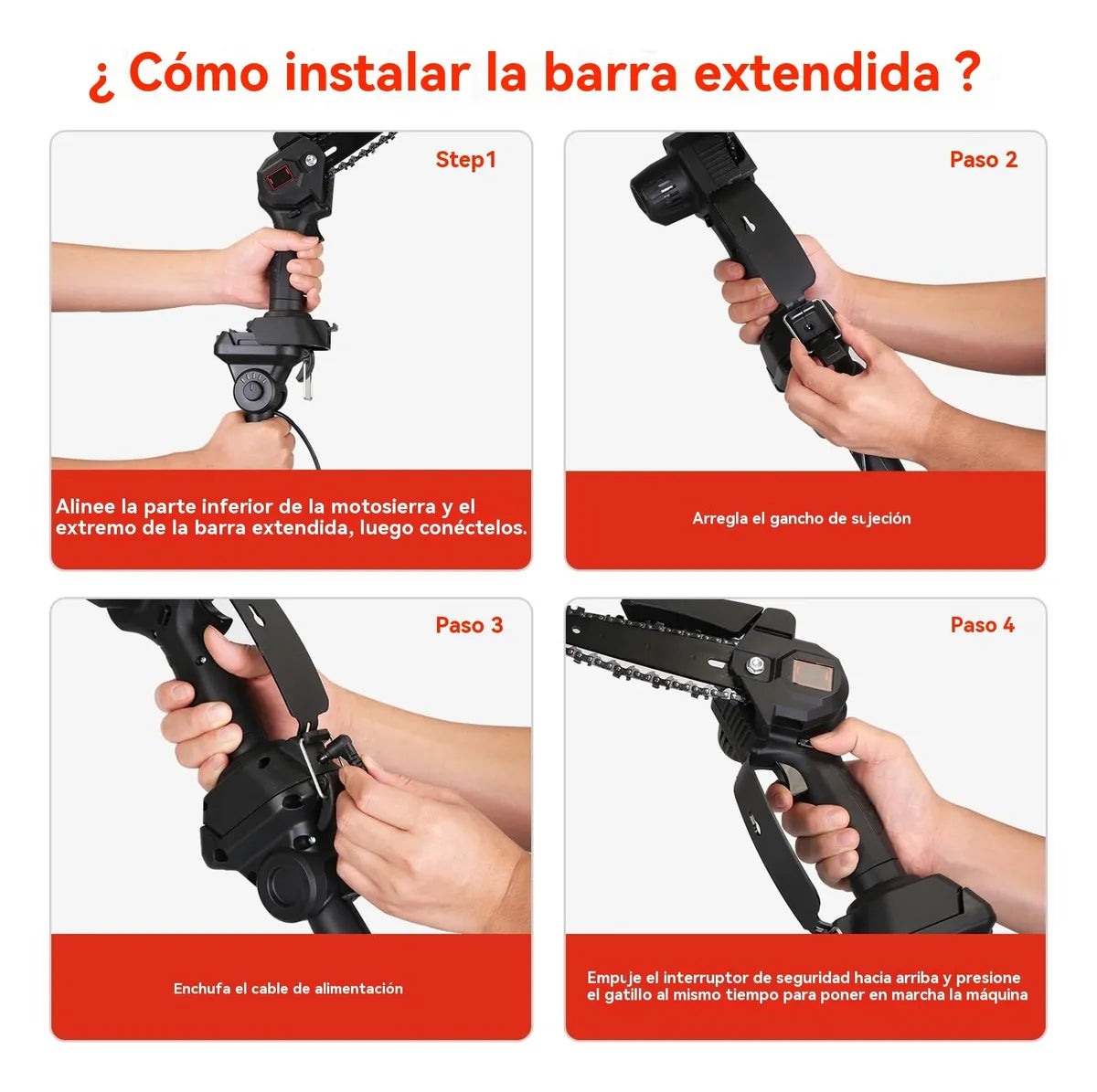Sierra De Pértiga Mini Ajustable 2 En 1 2,3m + Paquete de Baterías 2pcs