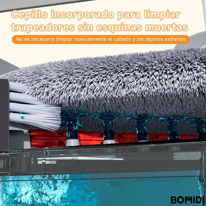 Trapeador Giratorio de Microfibra con Cubeta Doble y Mango Ajustable