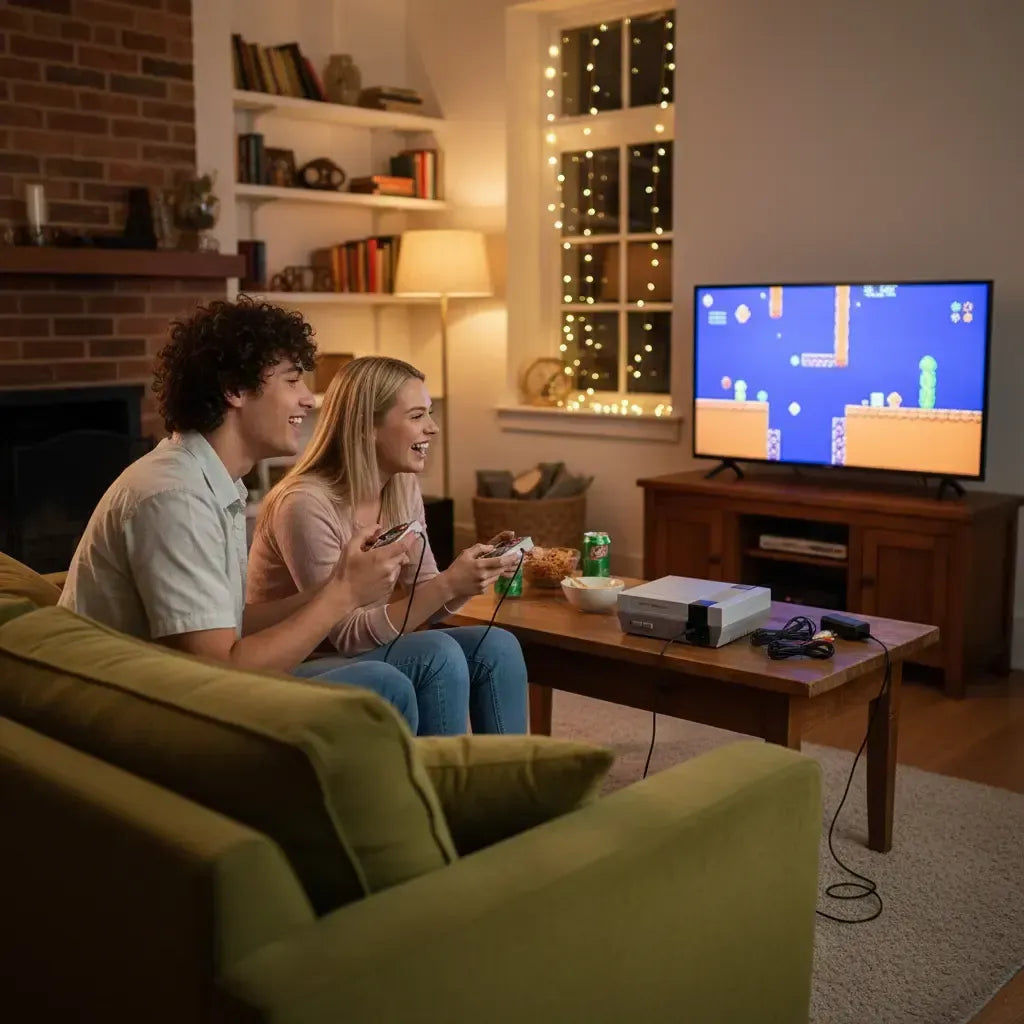 Controlador de Juego Mini Portátil con 2 Controles para Diversión en Familia