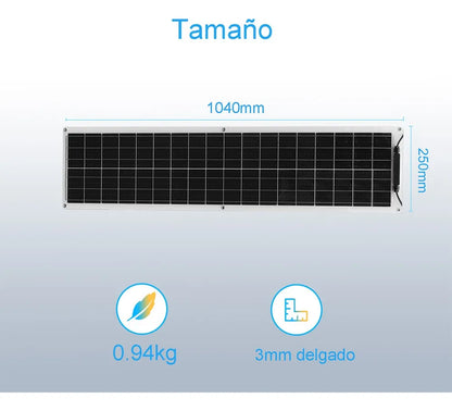 Panel Solar Flexible 50W para Carga Eficiente de Baterías 12V - Metacompras