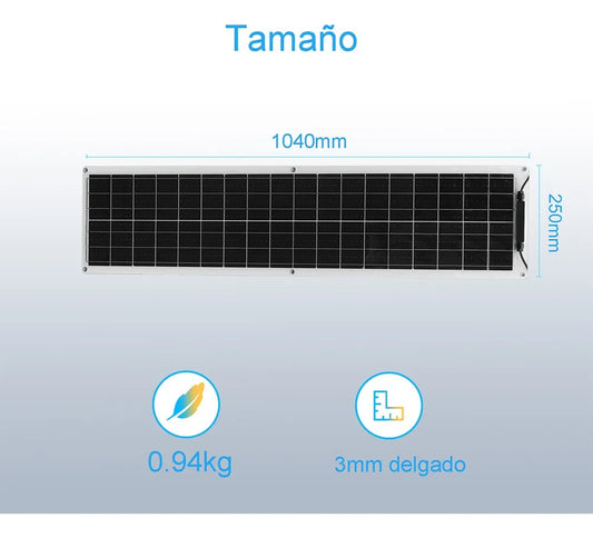 Panel Solar Flexible 50W para Carga Eficiente de Baterías 12V - Metacompras