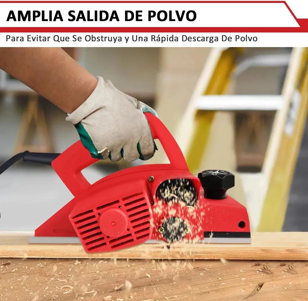 Cepilladora Eléctrica Profesional para Madera - Kit Completo Rojo - Metacompras