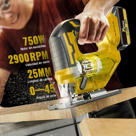 Sierra Caladora Inalámbrica con 2 Baterías para Madera y Metal