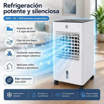 Portable Air Cooler 3 Speeds and 45° Oscillation Ideal for Summer