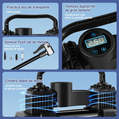 Compresor Inflador de Alta Potencia para Auto y Moto - Bomba Eficiente