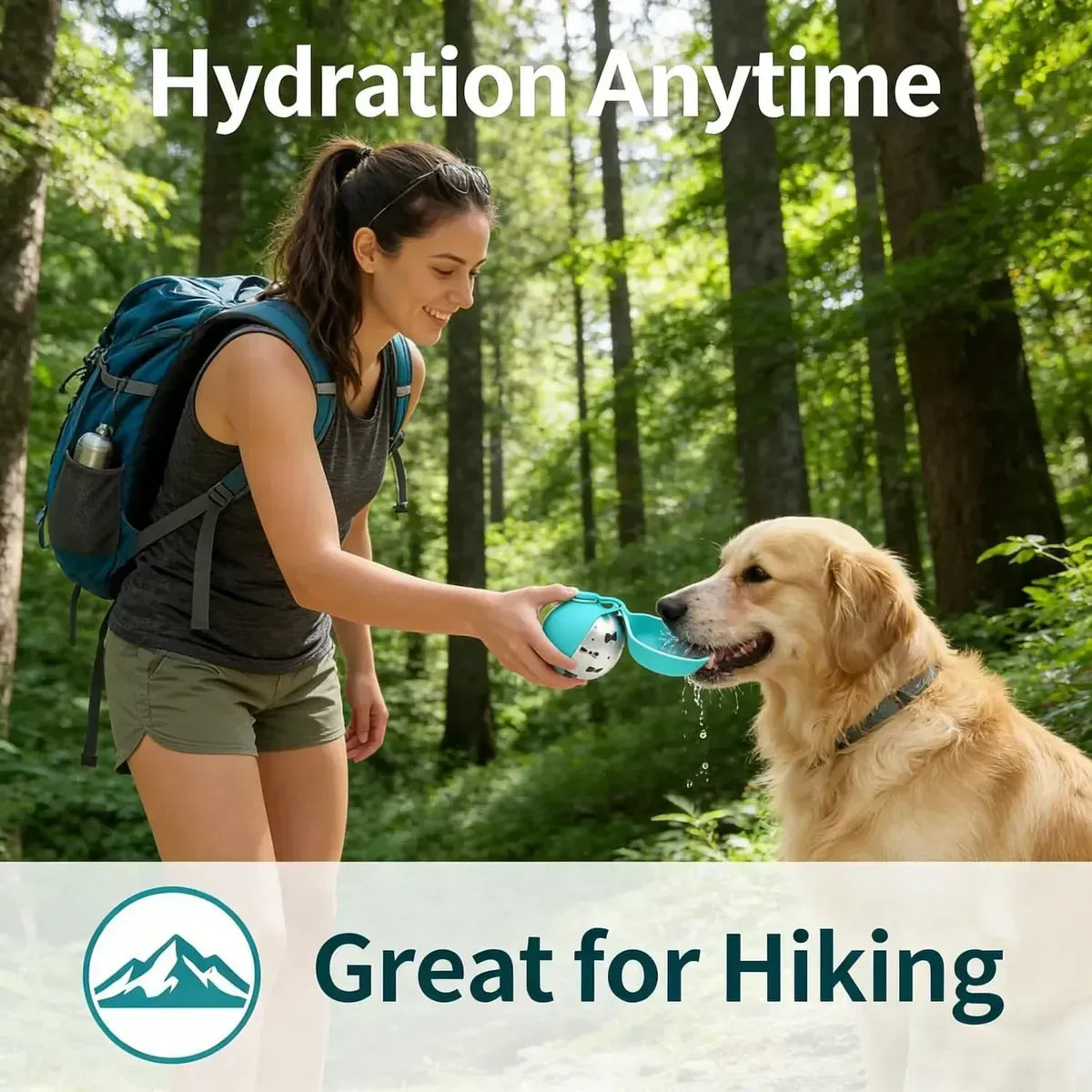 Botella de Agua Portátil 2en1 Plegable e Impermeable para Mascotas
