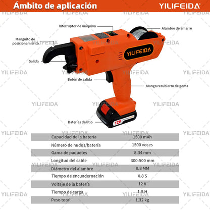 Máquina Atadora de Varillas de Refuerzo con Baterías Recargables