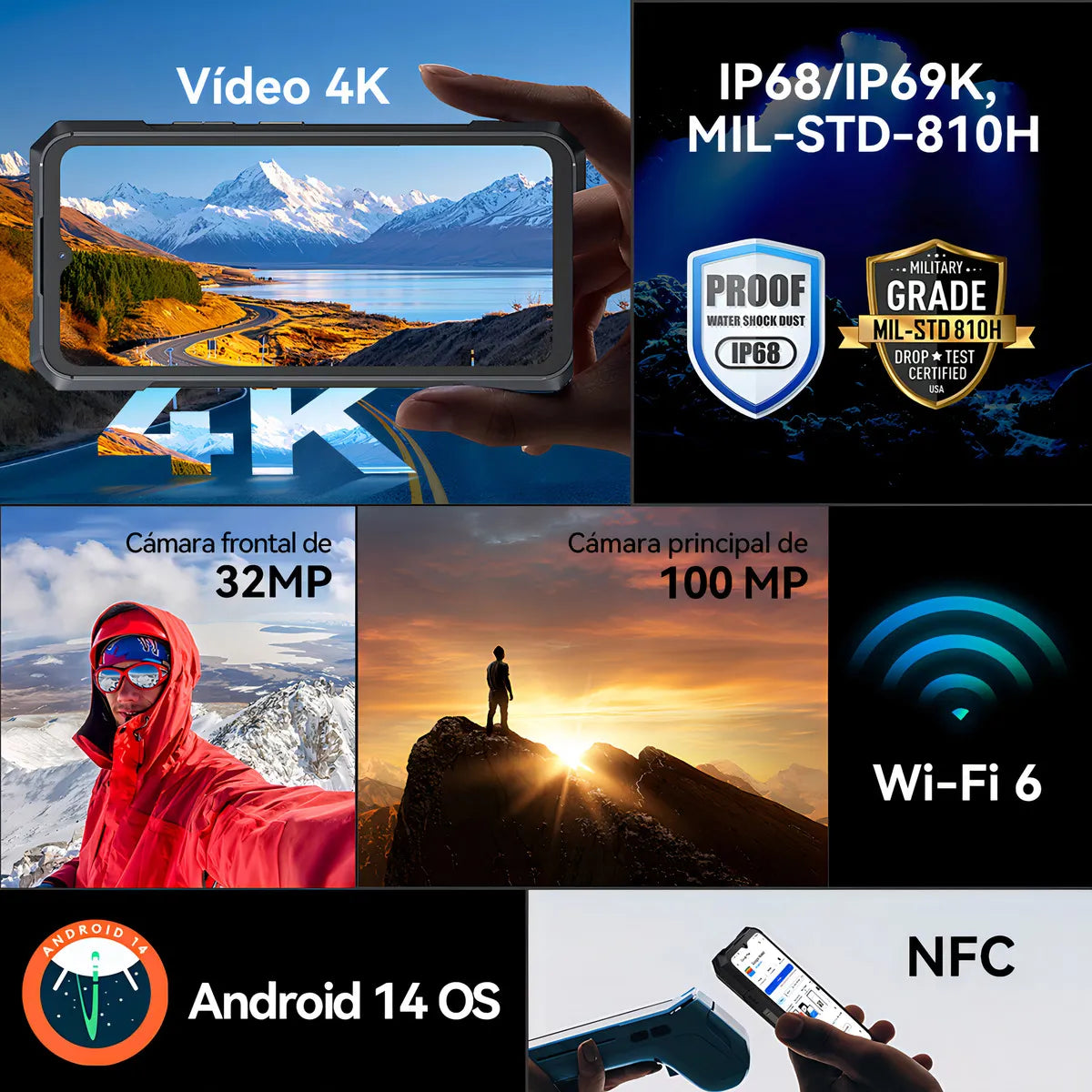 Smartphone 5G Dual SIM 256GB Negro con 16GB RAM y Android 14 - Metacompras