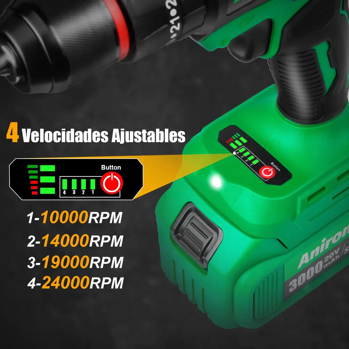 Taladro Inalámbrico 4 en 1 con Llave de Impacto y Batería Incluida - Metacompras