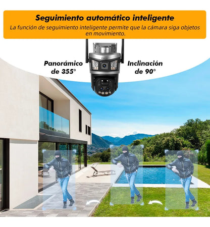 Cámara de Seguridad Solar Wifi Exterior 6MP con Visión Nocturna 360°
