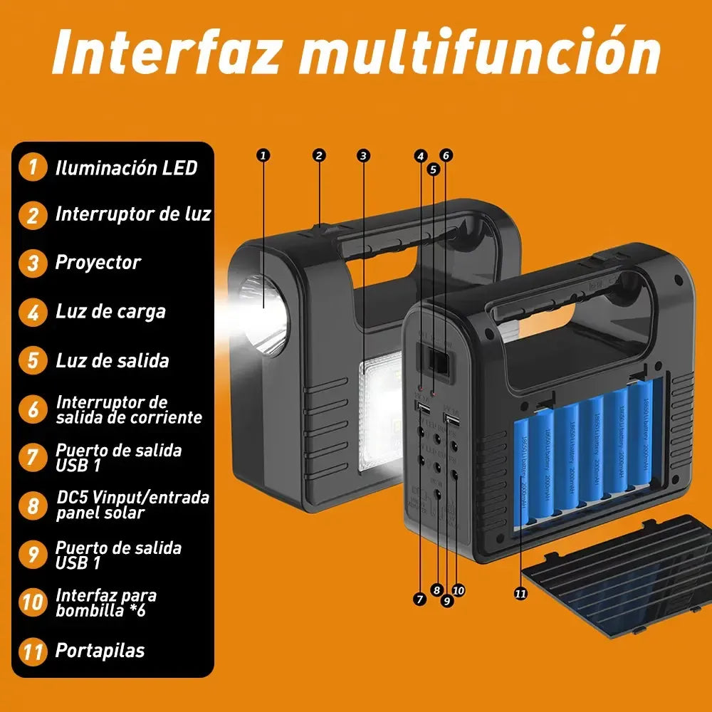 High-Power Rechargeable Solar Camping Lantern with Battery for Emergencies