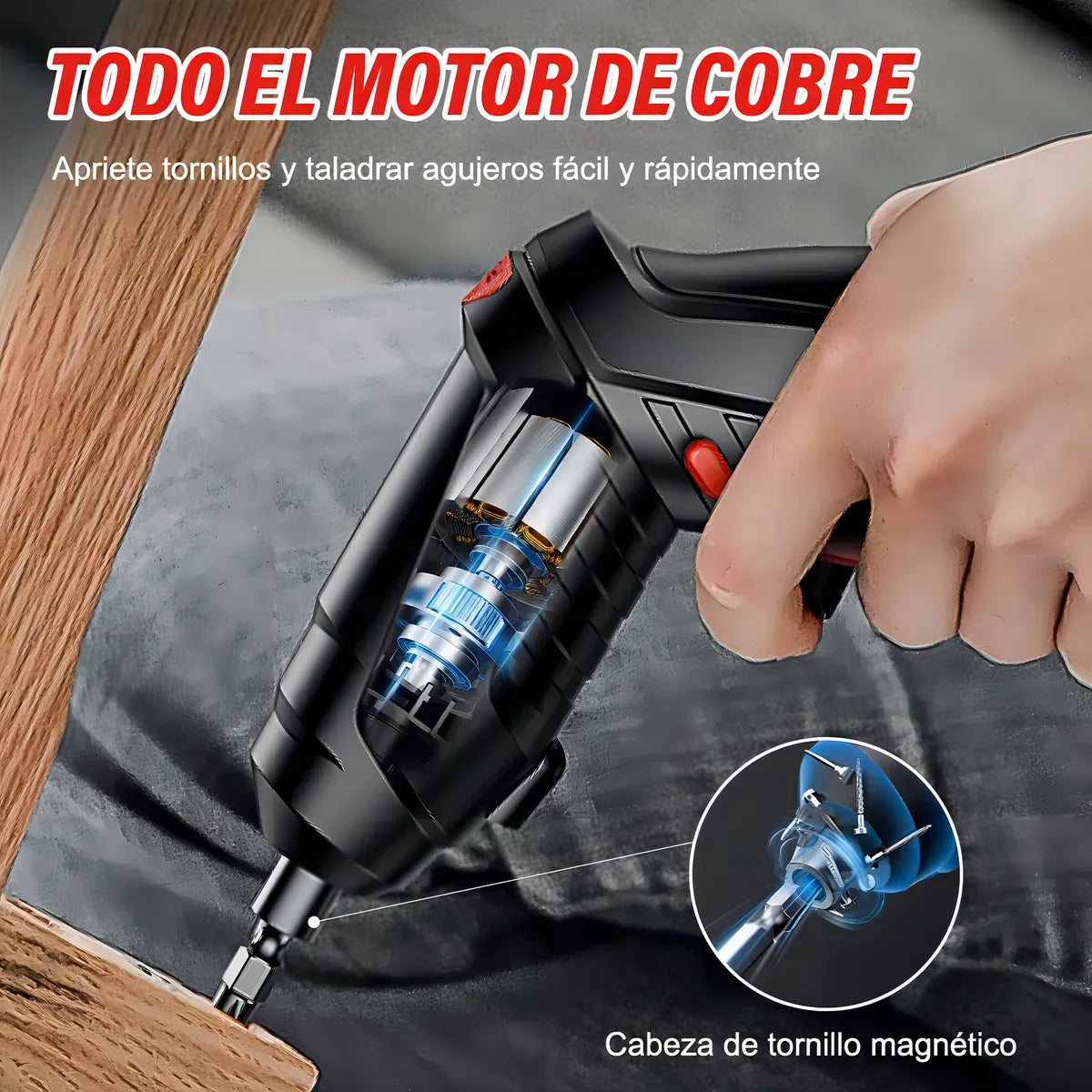 Destornillador Eléctrico Inalámbrico 48 en 1 Kit Multifuncional Portátil - Metacompras