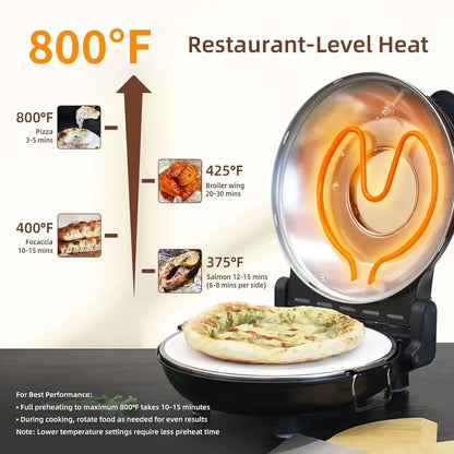 Horno Eléctrico para Pizza con Doble Control de Temperatura y Piedra Cerámica