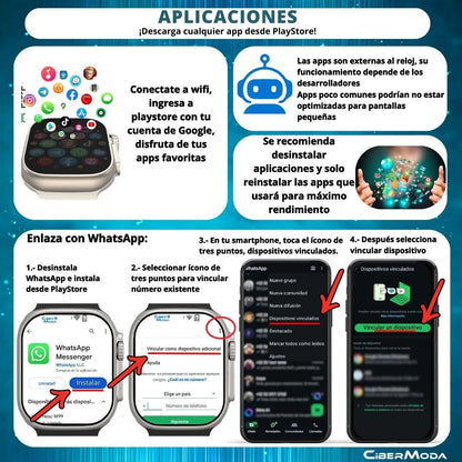 Smartwatch 4G Ultra 2024 con Android, Sim, Wifi y Cámara Integrada