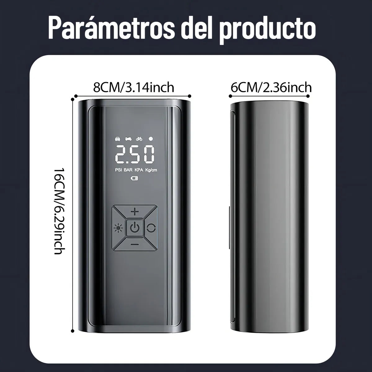 Compresor de Aire Portátil 150 Psi, Inflador Rápido para Llantas