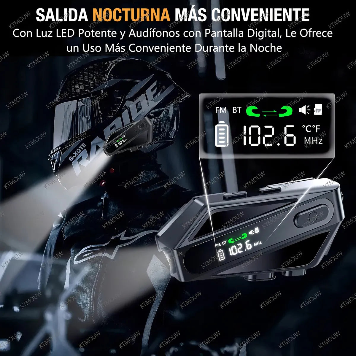 Intercomunicadores Bluetooth para Moto - Alcance 800m, IPX7, 2 Piezas