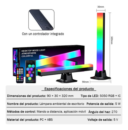 Tira LED RGB Inteligente para Cuarto Neon - Paquete de 2 Piezas 32cm