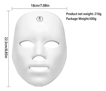 Máscara LED Facial 7 Colores para Rejuvenecimiento y Belleza