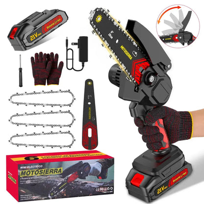 Motosierra Inalámbrica 1500W con Batería de 10000mAh y Accesorios Incluidos