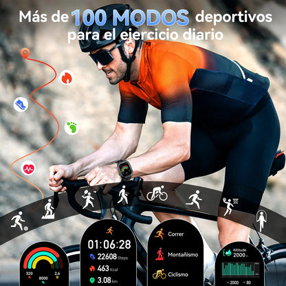 Smartwatch Deportivo Resistente al Agua 2ATM con Medición de Presión Arterial - Metacompras