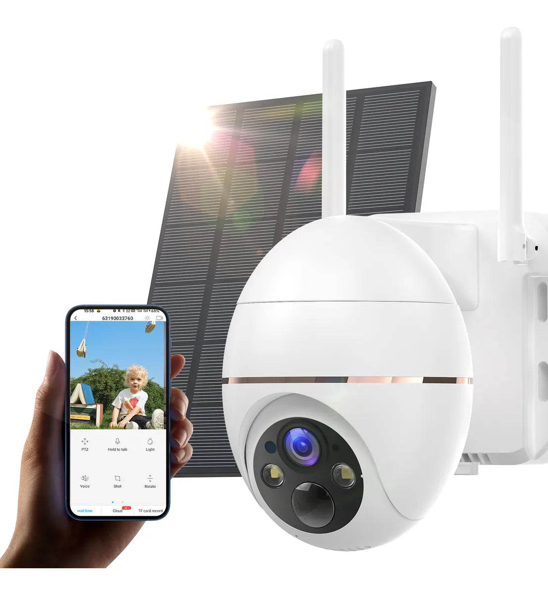 Cámara de Seguridad Wifi Exterior 5MP HD con Visión Nocturna LED