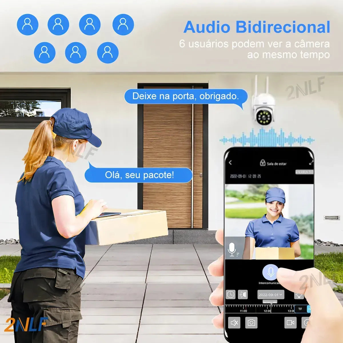 Cámara de Seguridad Exterior Wifi con Audio Bidireccional y Visión Nocturna