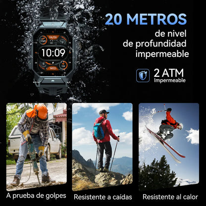 Smartwatch Deportivo Resistente al Agua 2ATM con Medición de Presión Arterial - Metacompras