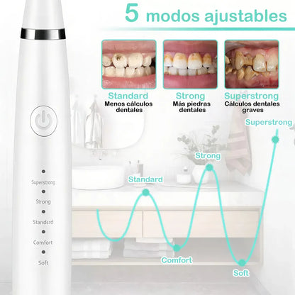 Kit Eléctrico de Limpieza Dental 3 en 1 para Eliminar Sarro y Manchas