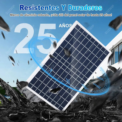 Kit de Paneles Solares 600W con Controlador y Puertos USB para Exteriores