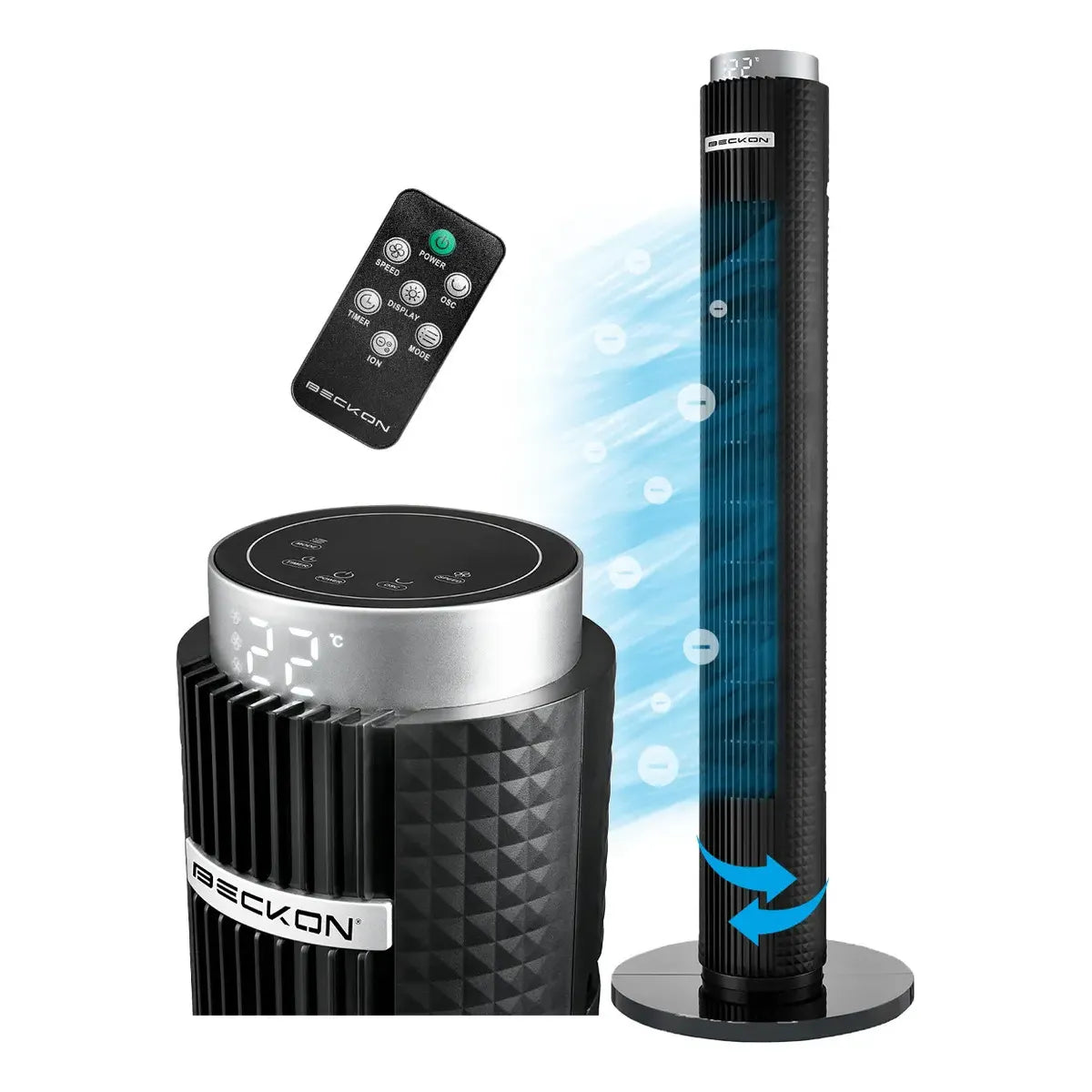 33" Tower Fan with Remote Control and Adjustable Timer