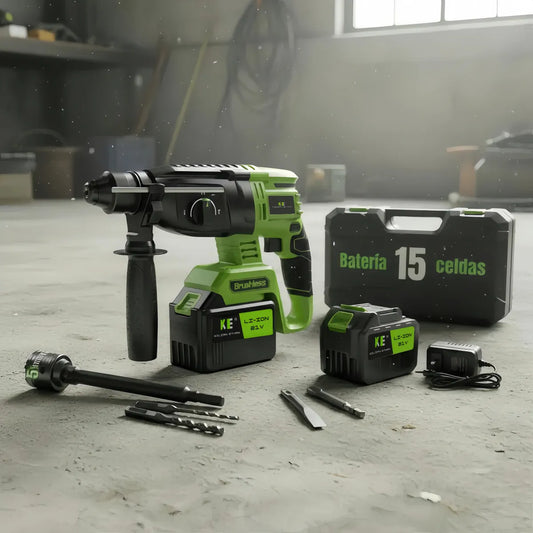 Martillo Rotativo Inalámbrico 1000W con 2 Baterías y Cargador Rápido