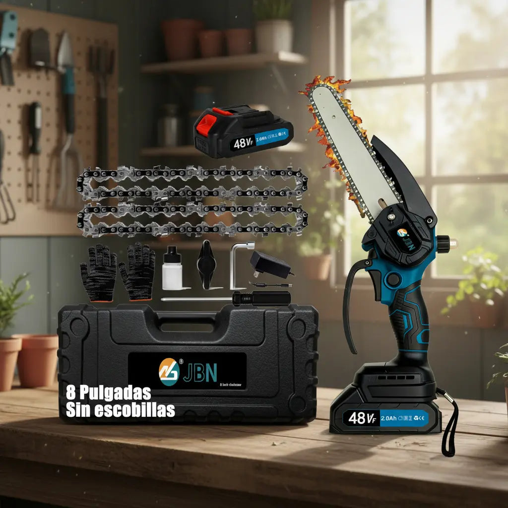 Motosierra Eléctrica Inalámbrica 8'' - Ligera y Potente con Batería de Larga Duración - Metacompras