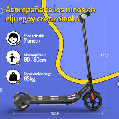 Scooter Eléctrico para Niños con Luz LED 15km/h Color Negro